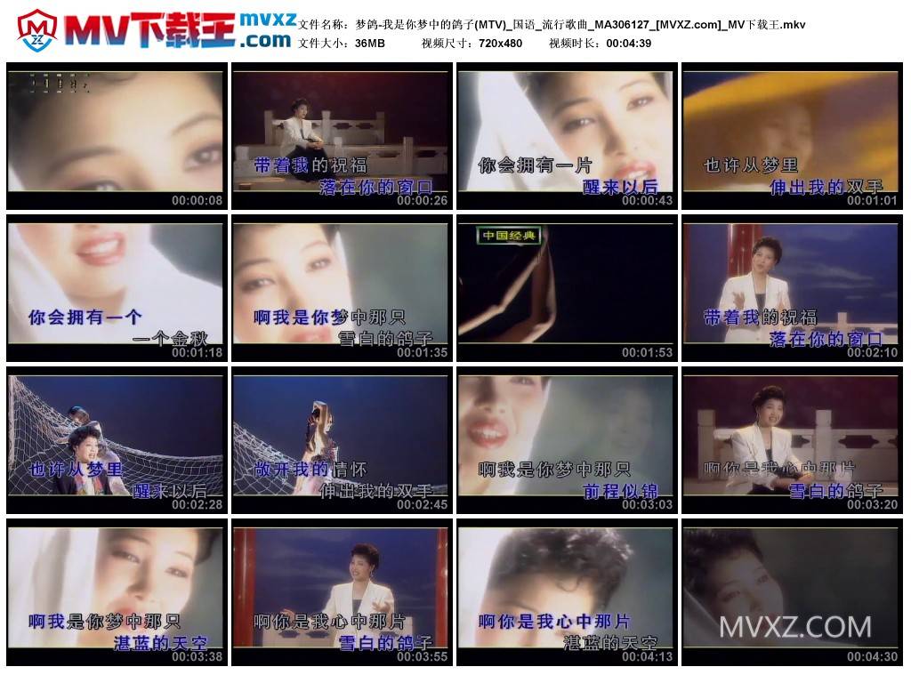 梦鸽-我是你梦中的鸽子(MTV)_国语_流行歌曲_MA306127